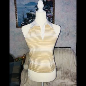 S - NY & Co. striped sleeveless top w/ sports bra